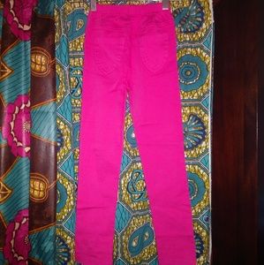 New Size 7/8 Girls' Pink Cotton Leggings